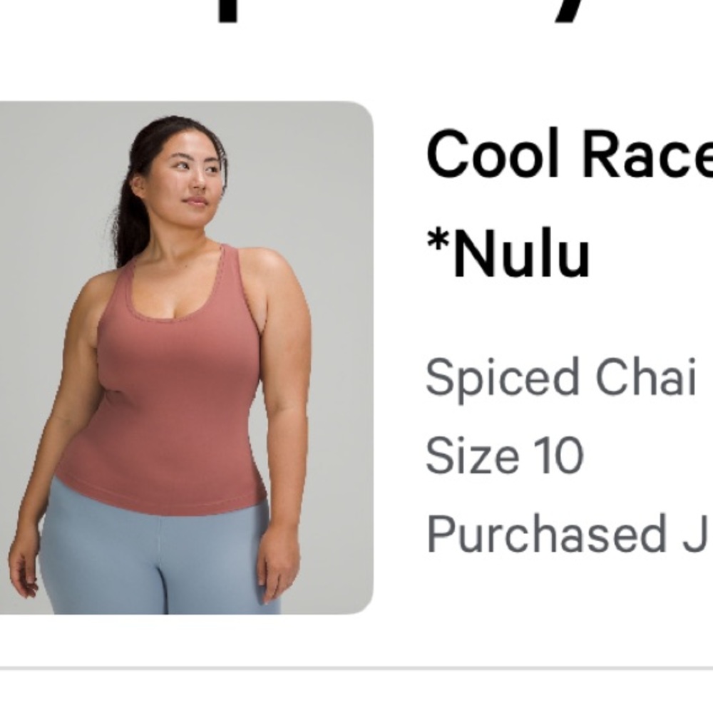 Lululemon Cool Racerback Short Tank Top in size 10